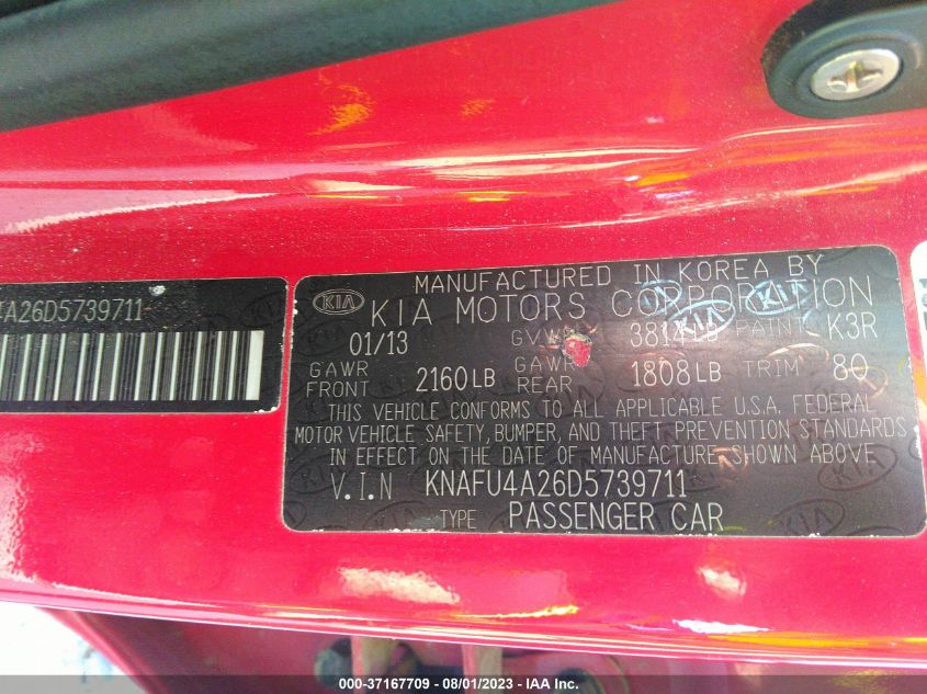 2013 KIA FORTE EX - KNAFU4A26D5739711