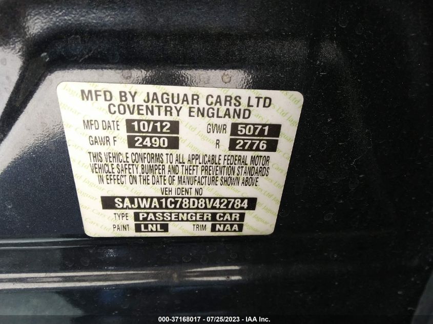 2013 JAGUAR XJ - SAJWA1C78D8V42784