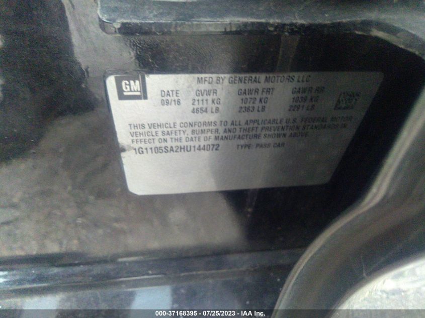 2017 CHEVROLET IMPALA LT - 1G1105SA2HU144072