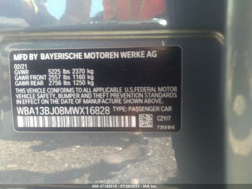 2021 BMW 5 SERIES 530I XDRIVE - WBA13BJ08MWX16828