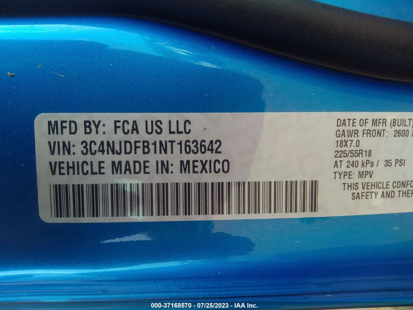 2022 JEEP COMPASS LATITUDE LUX - 3C4NJDFB1NT163642