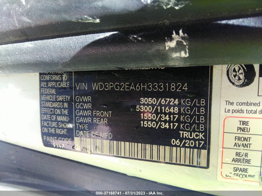 2017 MERCEDES-BENZ METRIS CARGO VAN - WD3PG2EA6H3331824