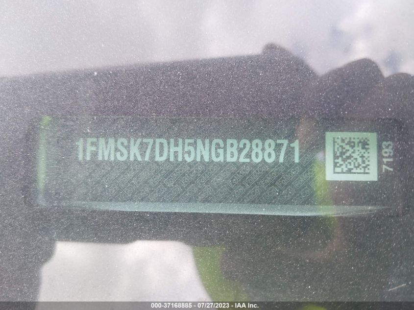 2022 FORD EXPLORER XLT - 1FMSK7DH5NGB28871