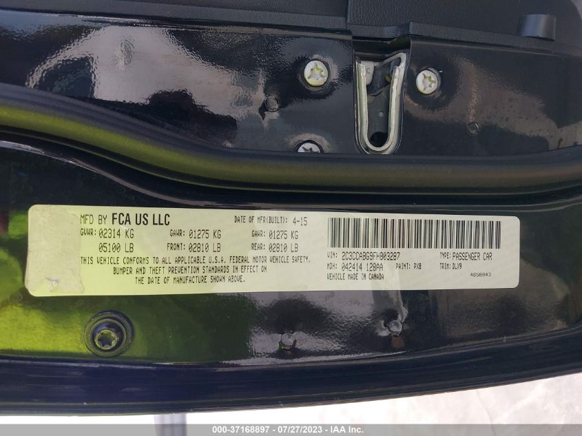 2015 CHRYSLER 300 300S - 2C3CCABG9FH803287