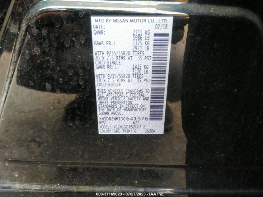 2018 NISSAN PATHFINDER SL - 5N1DR2MM1JC641976