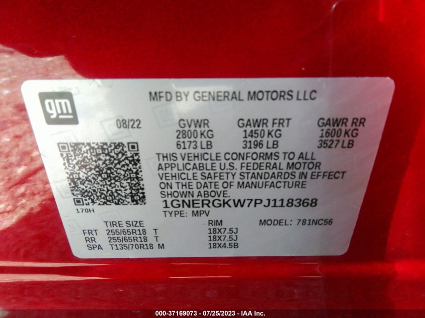 2023 CHEVROLET TRAVERSE LT - 1GNERGKW7PJ118368