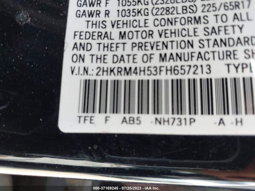 2015 HONDA CR-V EX - 2HKRM4H53FH657213