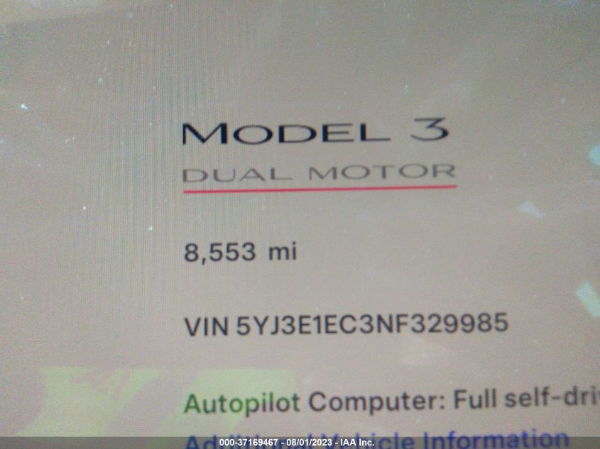 2022 TESLA MODEL 3 PERFORMANCE - 5YJ3E1EC3NF329985