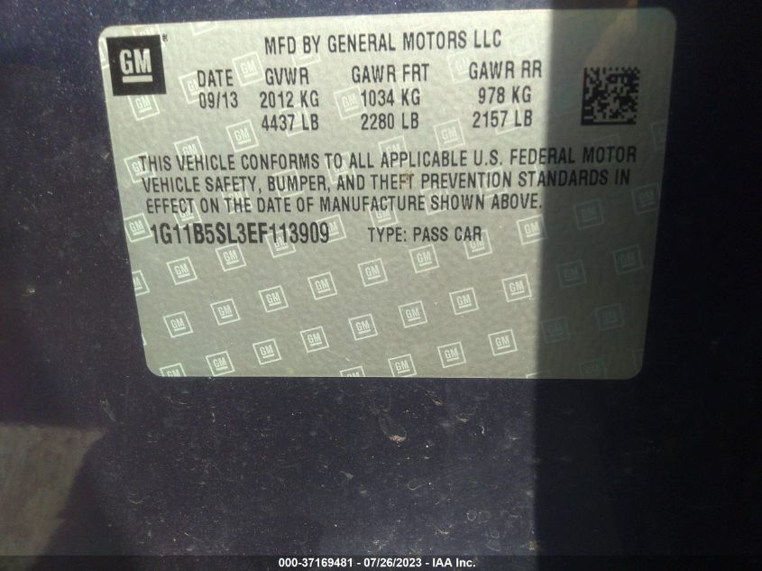 2014 CHEVROLET MALIBU LS - 1G11B5SL3EF113909