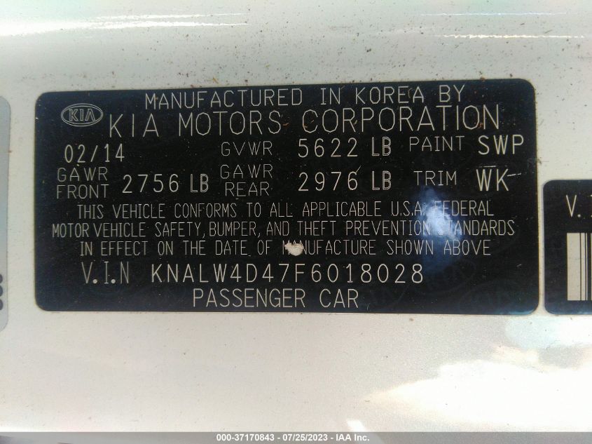 2015 KIA K900 LUXURY KNALW4D47F6018028