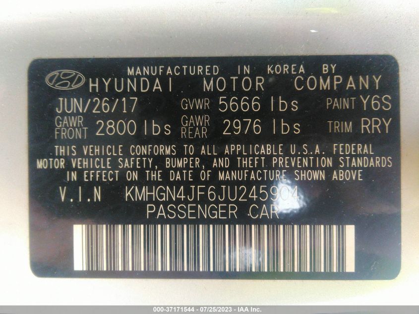 2018 GENESIS G80 5.0L ULTIMATE - KMHGN4JF6JU245904