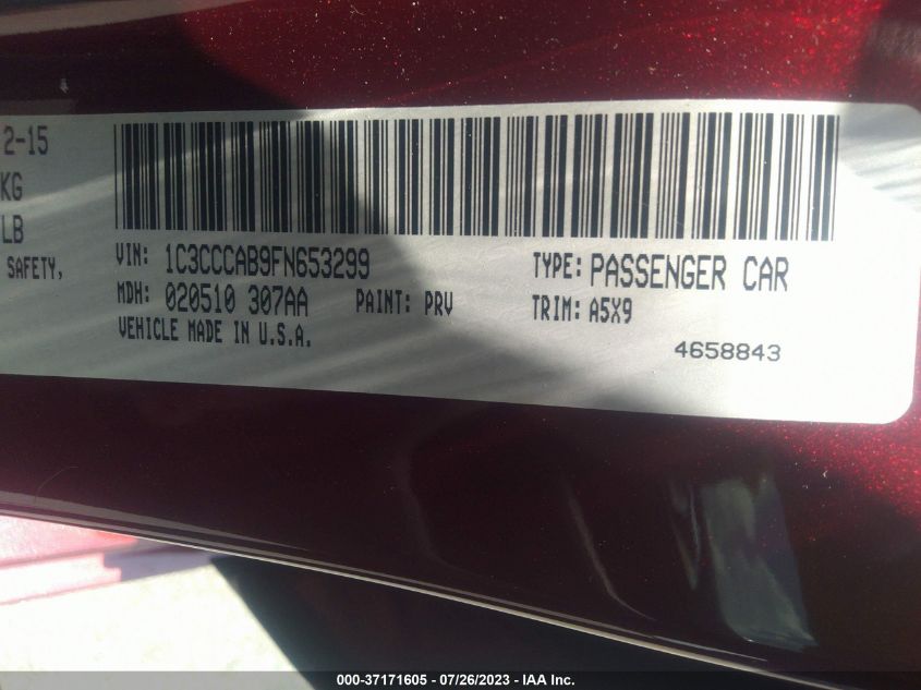 2015 CHRYSLER 200 LIMITED - 1C3CCCAB9FN653299