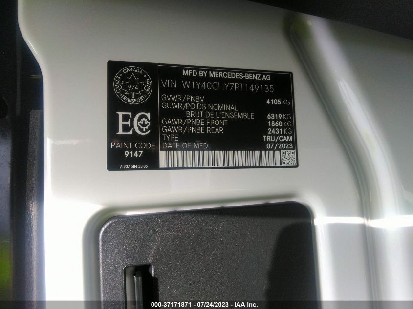 2023 MERCEDES-BENZ SPRINTER CARGO VAN - W1Y40CHY7PT149135