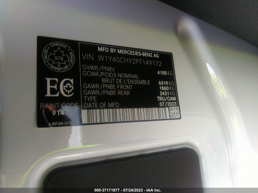 2023 MERCEDES-BENZ SPRINTER CARGO VAN W1Y40CHY2PT149172