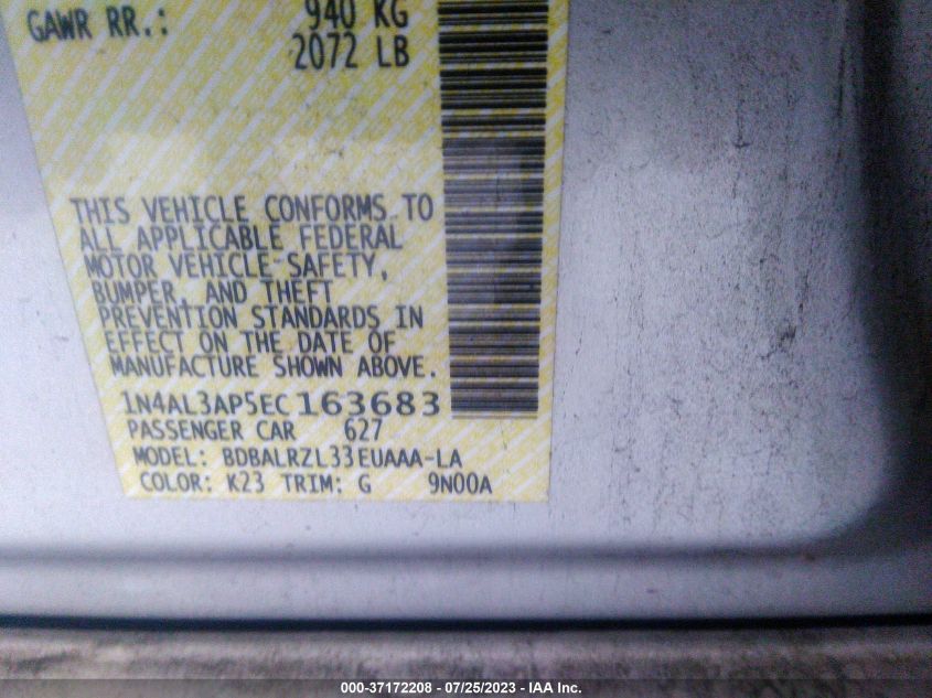 2014 NISSAN ALTIMA 2.5 S - 1N4AL3AP5EC163683