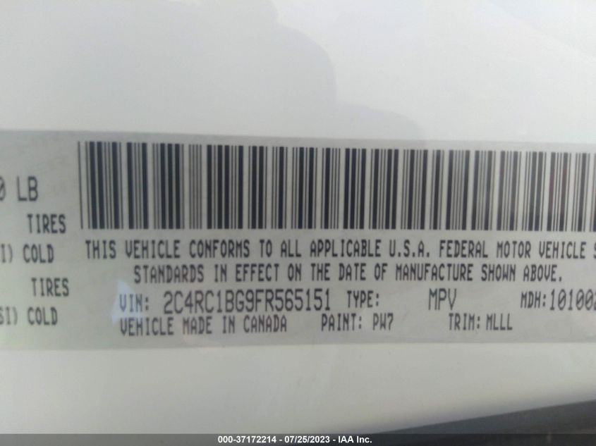 2015 CHRYSLER TOWN & COUNTRY TOURING - 2C4RC1BG9FR565151
