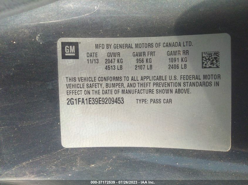 2014 CHEVROLET CAMARO LS - 2G1FA1E39E9209453