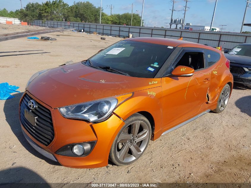 2013 HYUNDAI VELOSTER TURBO W/BLACK INT - KMHTC6AE8DU167296