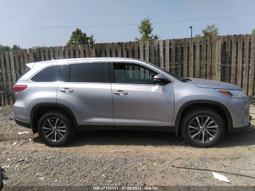 2019 TOYOTA HIGHLANDER HYBRID XLE - 5TDJGRFH8KS053112