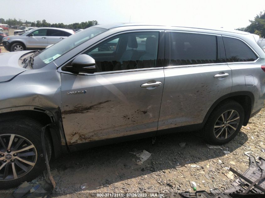 2019 TOYOTA HIGHLANDER HYBRID XLE - 5TDJGRFH8KS053112