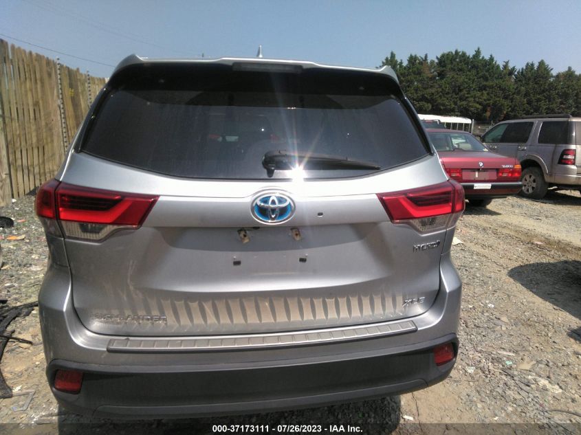 2019 TOYOTA HIGHLANDER HYBRID XLE - 5TDJGRFH8KS053112