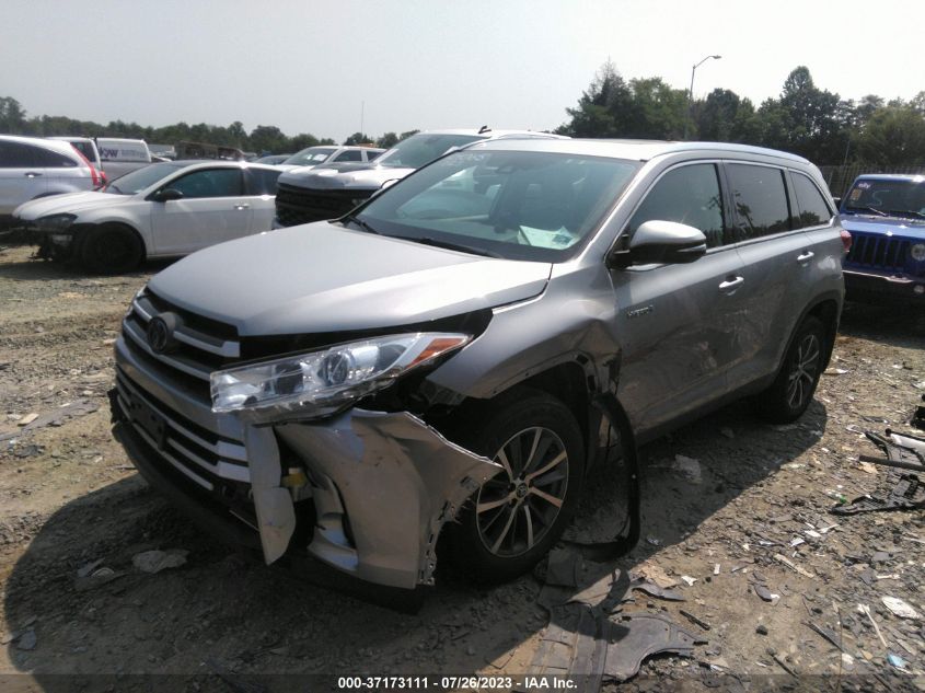 2019 TOYOTA HIGHLANDER HYBRID XLE - 5TDJGRFH8KS053112
