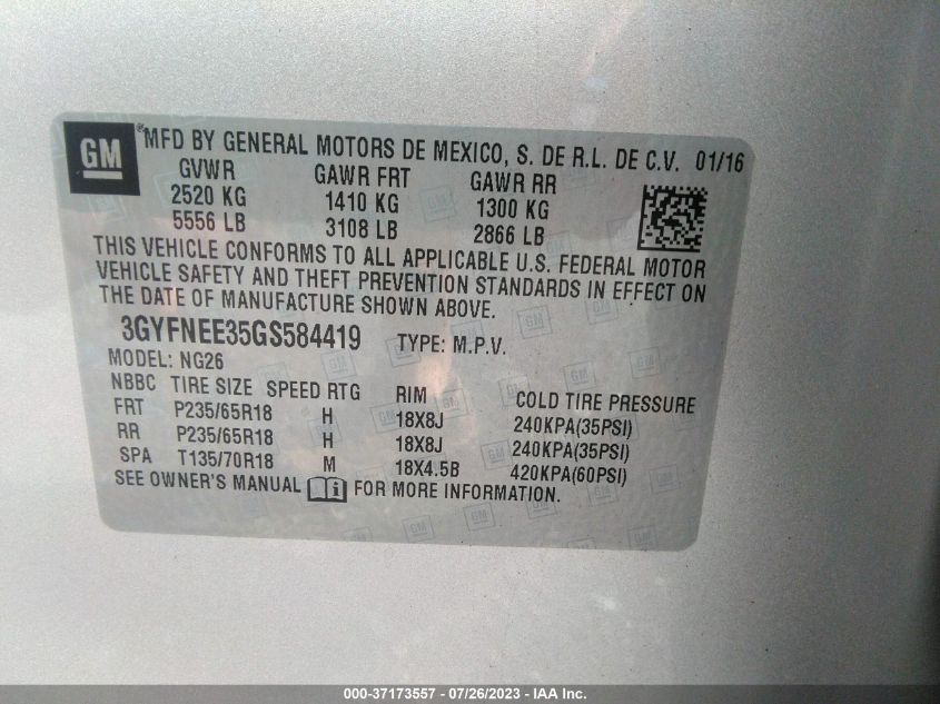 2016 CADILLAC SRX LUXURY COLLECTION - 3GYFNEE35GS584419