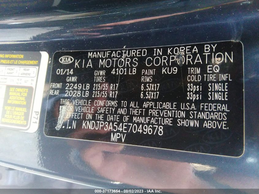 2014 KIA SOUL + - KNDJP3A54E7049678