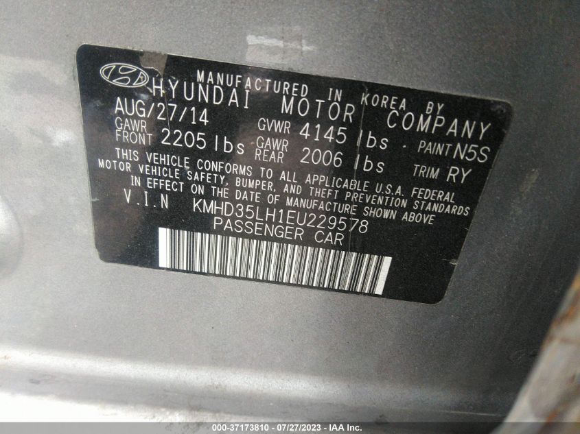 2014 HYUNDAI ELANTRA GT - KMHD35LH1EU229578
