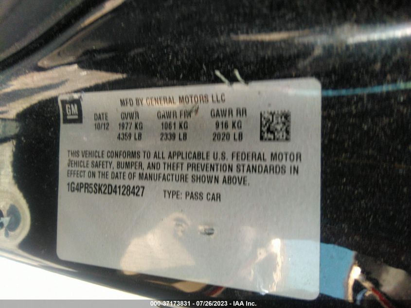 2013 BUICK VERANO CONVENIENCE GROUP - 1G4PR5SK2D4128427