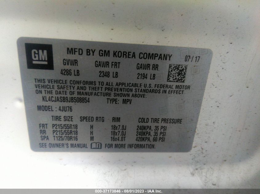 2018 BUICK ENCORE PREFERRED - KL4CJASB9JB508854