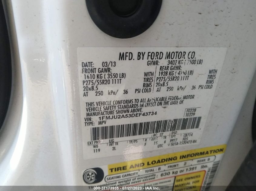 2013 FORD EXPEDITION LIMITED - 1FMJU2A53DEF43734