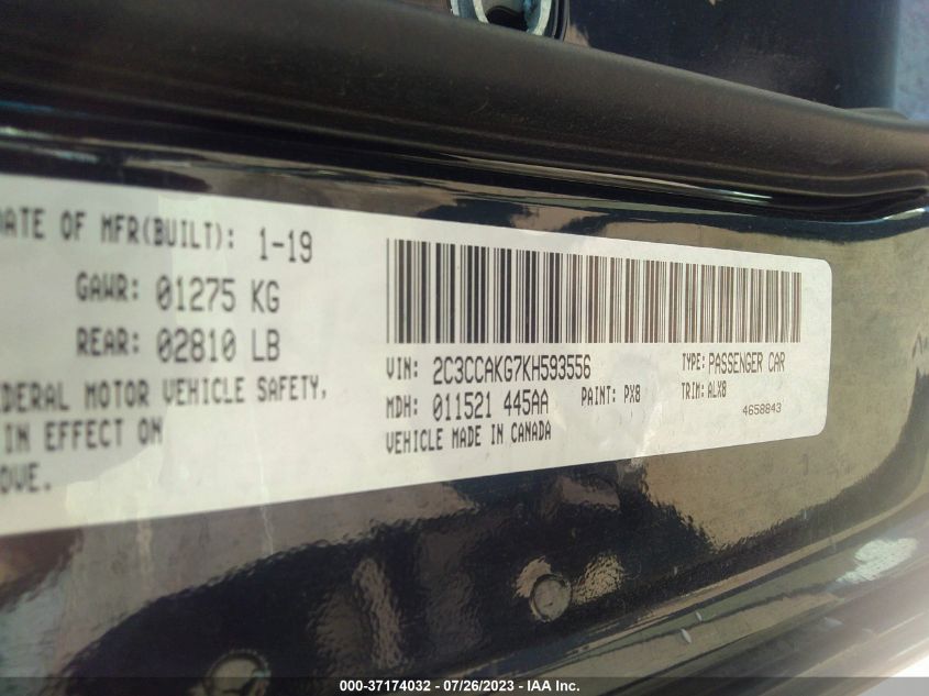 2019 CHRYSLER 300 LIMITED - 2C3CCAKG7KH593556