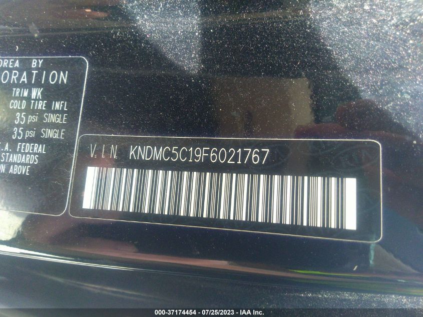 2015 KIA SEDONA EX/SX - KNDMC5C19F6021767