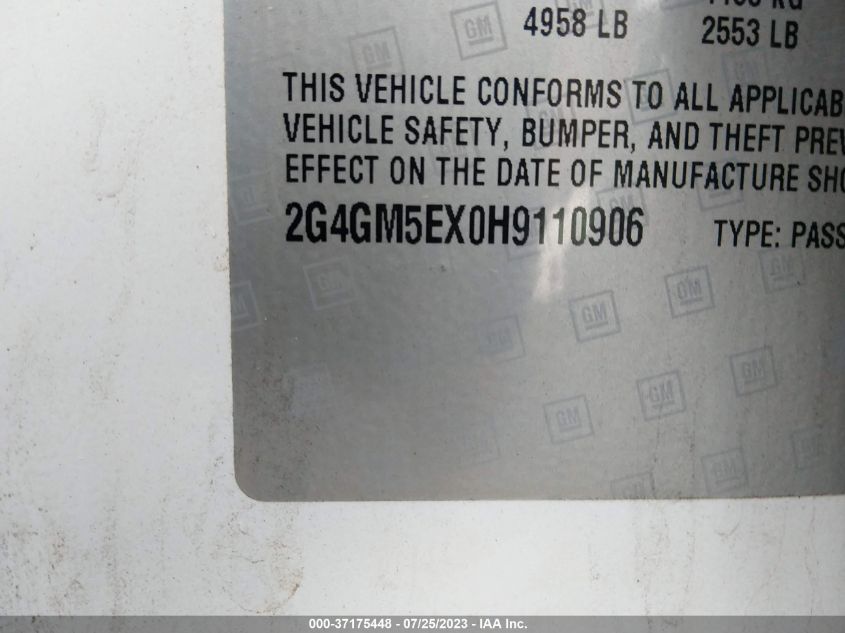 2017 BUICK REGAL - 2G4GM5EX0H9110906