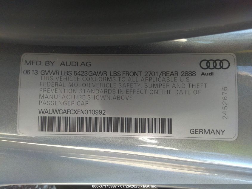 2014 AUDI A7 3.0 PREMIUM PLUS - WAUWGAFCXEN010992