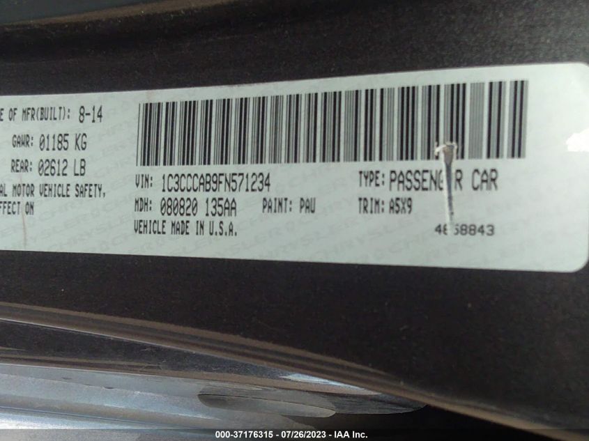 2015 CHRYSLER 200 LIMITED - 1C3CCCAB9FN571234