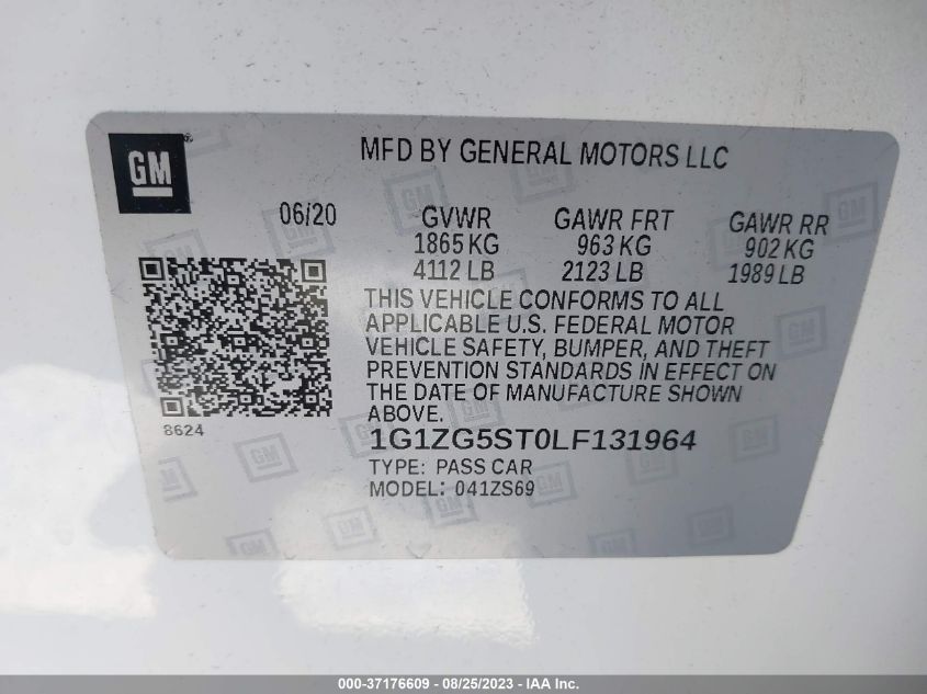 2020 CHEVROLET MALIBU RS - 1G1ZG5ST0LF131964