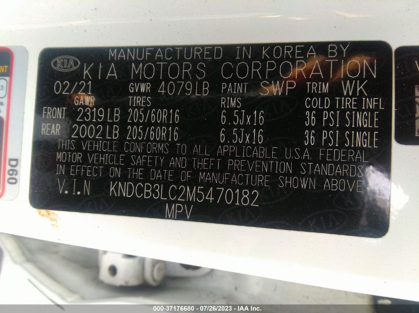2021 KIA NIRO LX - KNDCB3LC2M5470182