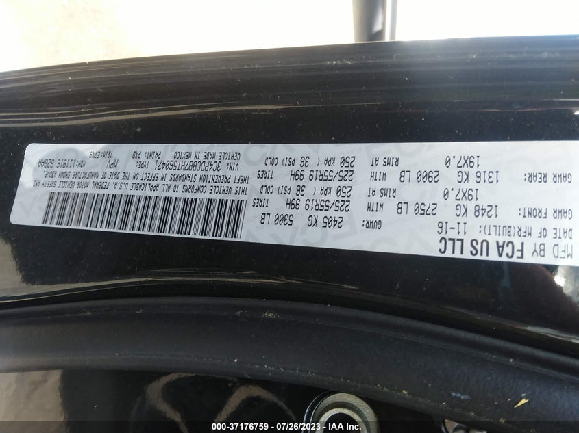 VIN 3C4PDCBB7HT560471 2017 DODGE JOURNEY SXT