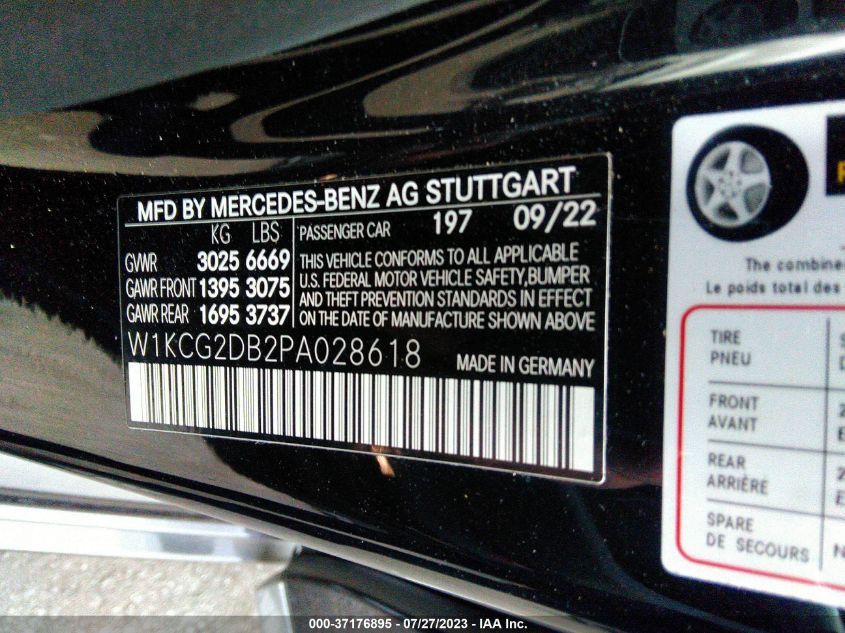 2023 MERCEDES-BENZ EQS EQS 450+ - W1KCG2DB2PA028618