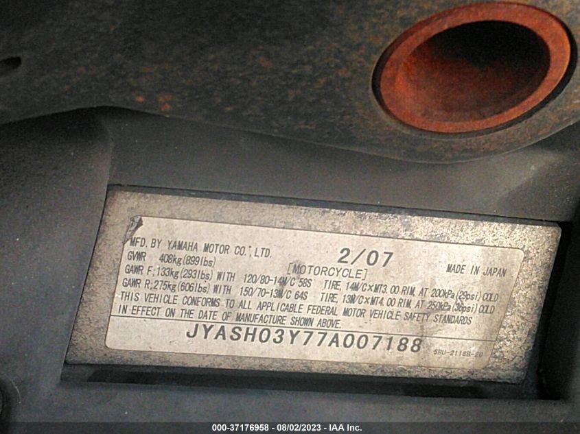2007 YAMAHA YP400 - JYASH03Y77A007188