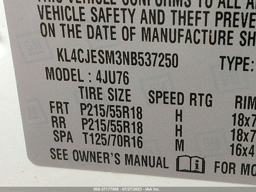 2022 BUICK ENCORE PREFERRED - KL4CJESM3NB537250