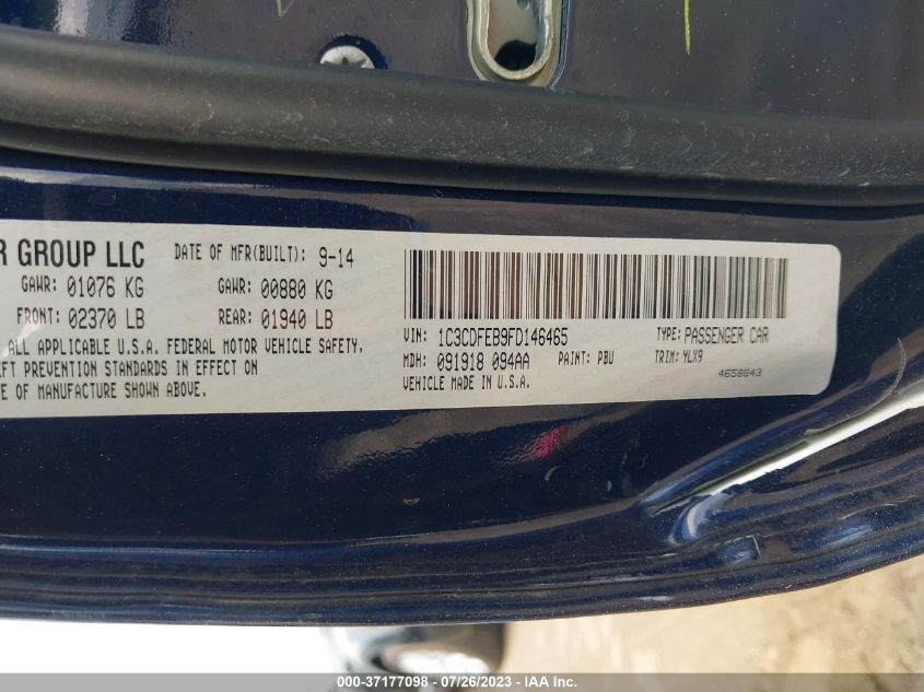 2015 DODGE DART GT - 1C3CDFEB9FD146465