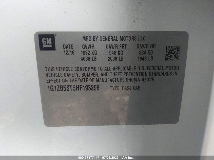 2017 CHEVROLET MALIBU LS - 1G1ZB5ST5HF193298