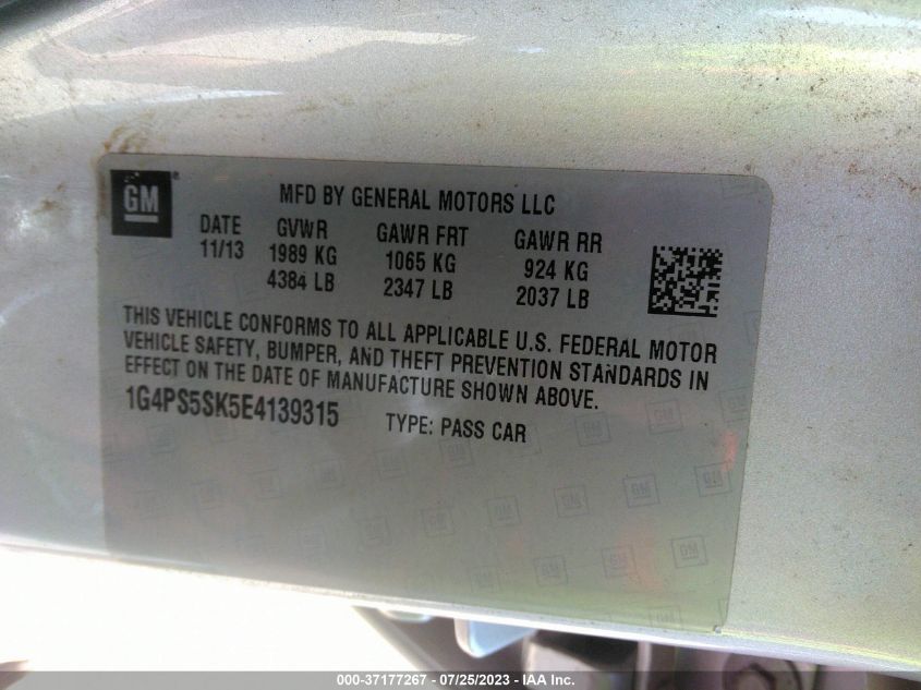 2014 BUICK VERANO LEATHER GROUP - 1G4PS5SK5E4139315