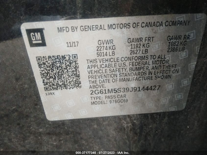 2018 CADILLAC XTS LUXURY - 2G61M5S39J9144427