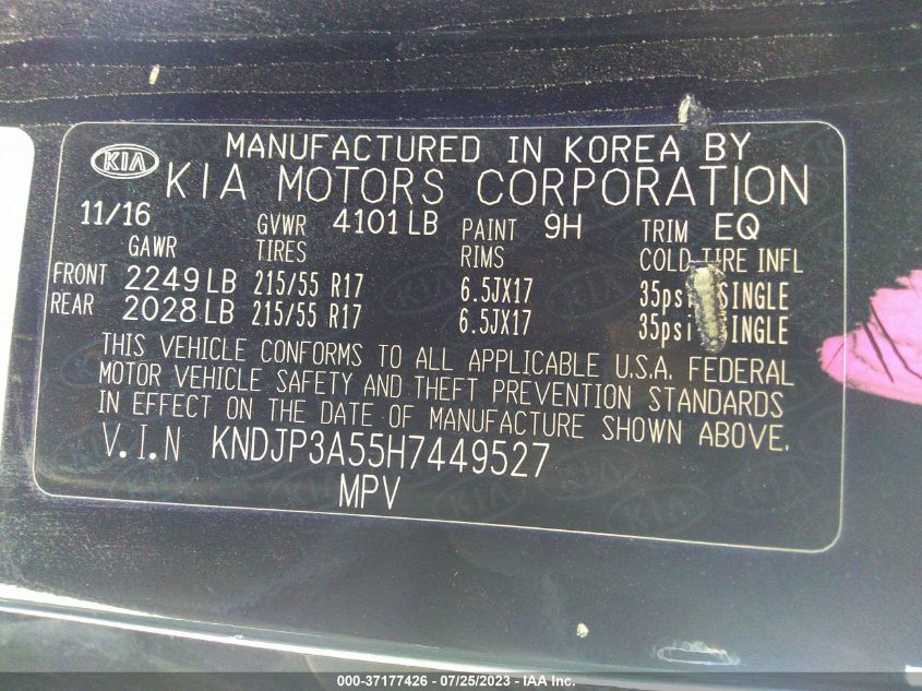 2017 KIA SOUL + - KNDJP3A55H7449527