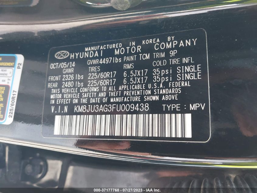 2015 HYUNDAI TUCSON SE - KM8JU3AG3FU009438