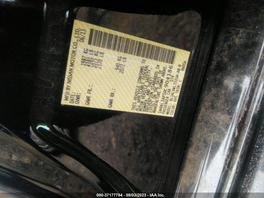 2013 NISSAN ALTIMA 3.5 SL - 1N4BL3AP1DC904186